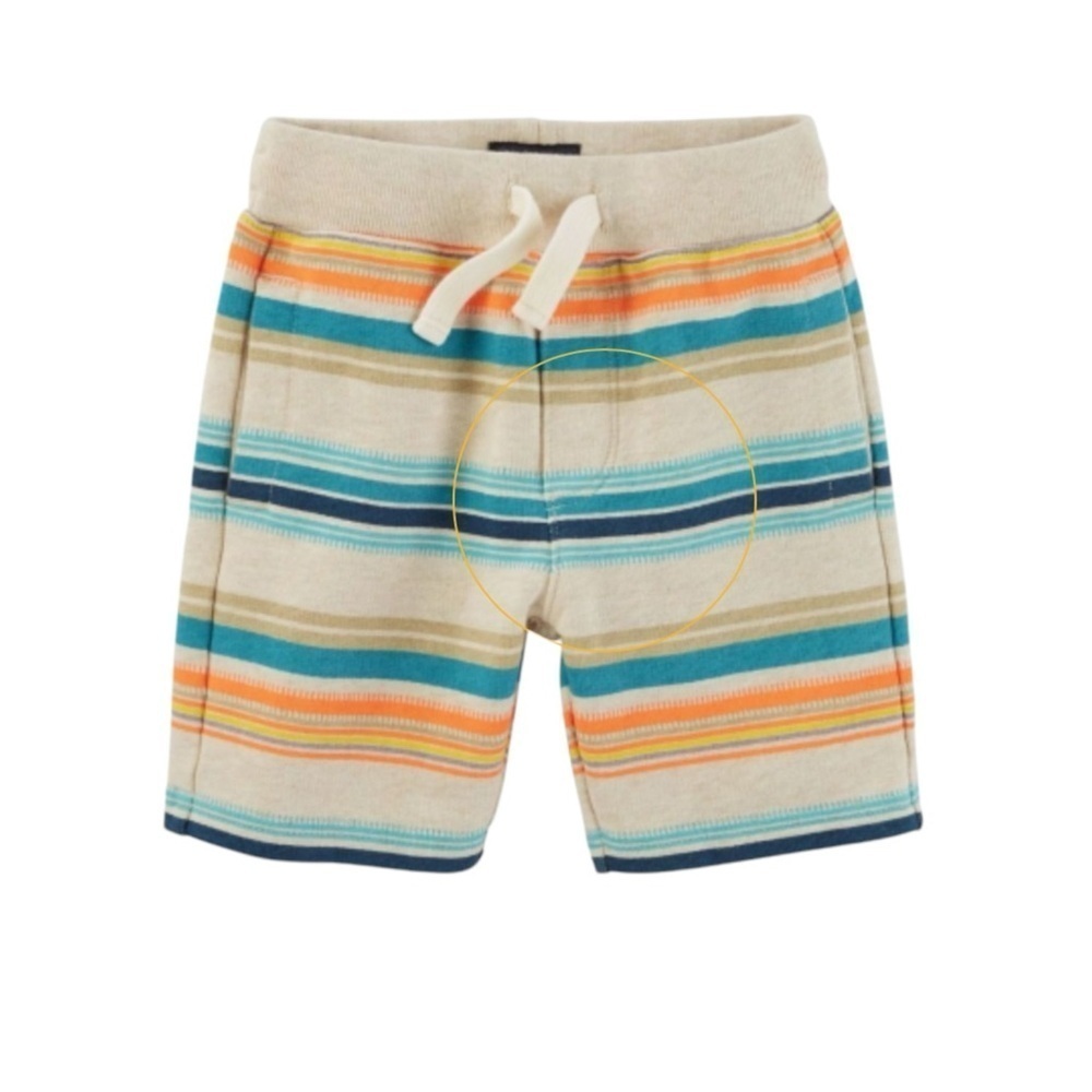 Oshkosh B’Gosh Multi Colored Striped French Terry Pull On Cotton Kids Shorts - Picture 2 of 12